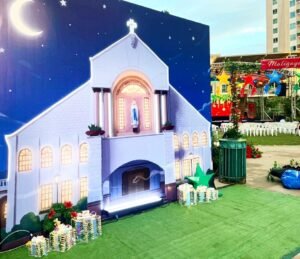 Setup for the grove by rockwell christmas party